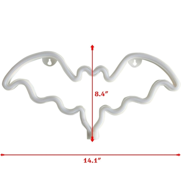 Pink BAT Neon Sign LED Light Wall Decor Lamp Halloween Party Cute Decor Bats New - Picture 3 of 7